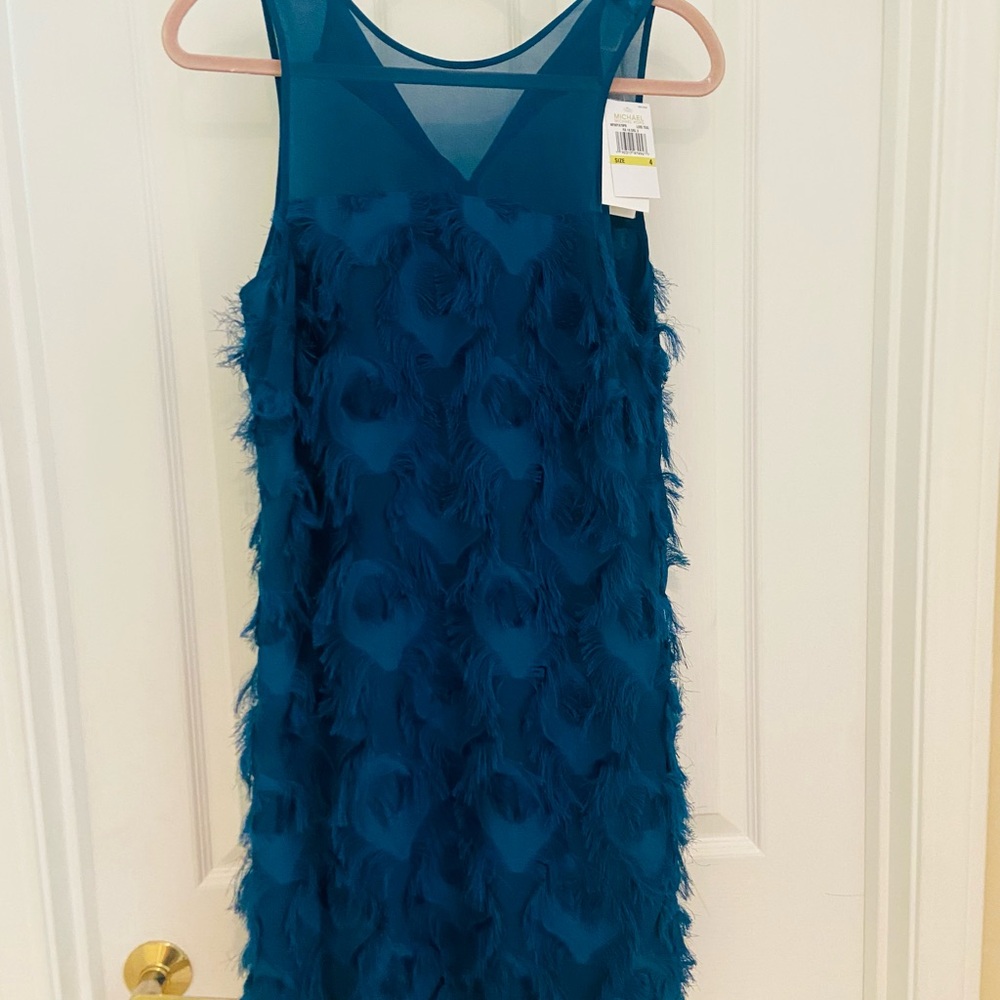 Michael Kors Teal Sleeveless Textured Dress